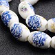 Flower Printed Handmade Porcelain European Beads(PORC-I005-M)-3
