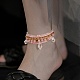 perles de graines de verre scintillantes 5 bracelet de cheville en couches(AJEW-SW00006-02)-5