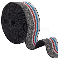 Independence Day Ultra Wide Thick Flat Elastic Band, Glitter Elastic Band, Webbing Garment Sewing Accessories, Stripe Pattern, Royal Blue, 39mm, about 5.00 Yards(4.57m)/Bag(OCOR-BC0001-93B)