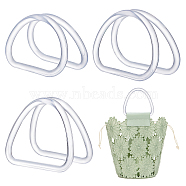 Elite 6Pcs 3 Style Plastic Handbag Handle, for Purse Making, D Shape & Triangular Shape, Clear, 8.9~10.3x10.9~14.25x1cm, Inner Diameter: 6.85~8.3x8.9~12.1cm, 2pcs/style(KY-PH0001-59)