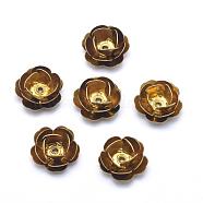 Brass Bead Caps, Lead Free & Cadmium Free & Nickel Free, Raw(Unplated), 10.5x5mm, Hole: 0.8mm(KK-G319-15C-RS)