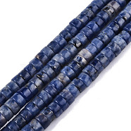 Natural Sodalite Beads Strands, Heishi Beads, Flat Round/Disc, 6x3mm, Hole: 1mm, about 120pcs/strand, 15.35 inch(39cm)(G-N326-148C)