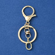 Alloy Initial Letter Charm Keychains, with Alloy Clasp, Golden, Letter O, 8.5cm(KEYC-YW00006-15)