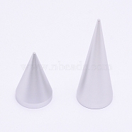 Aluminum Finger Ring Display Holder, Triangle, Silver, 45x29.5mm, hole: 10mm, 79x29mm, hole: 10mm(RDIS-WH0004-01)
