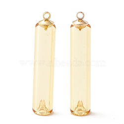 Handmade Lampwork Pendants, with Golden Alloy Bead Cap Pendant Bails, Perfume Bottle, Old Lace, 40x8mm, Hole: 1.8mm(GLAA-H017-02C)