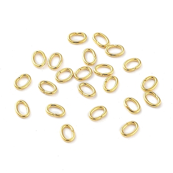 304 Stainless Steel Jump Rings, Closed Jump Rings, Oval, Real 18K Gold Plated, 2.5x3.5x0.5mm, Inner Diameter: 1.5x2.5mm