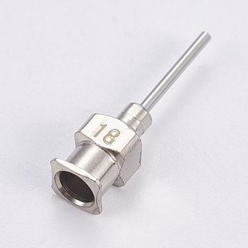 Stainless Steel Fluid Precision Blunt Needle Dispense Tips, Stainless Steel Color, 25x6x5.5mm, Hole: 4mm, Pin: 1.2mm
