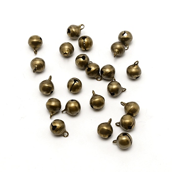 Brass Pendants, Bell, Antique Bronze, 12.5x9.5mm, Hole: 2mm