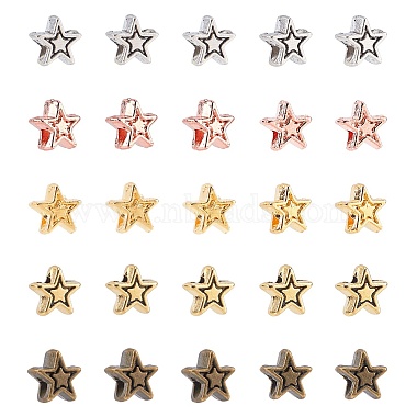 6mm Star Alloy Beads