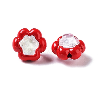 Crimson Flower Alloy+Glass Beads
