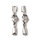 304 Stainless Steel Lobster Claw Clasps with Cord Ends(X-STAS-H179-02P)-1