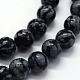 Chapelets de perles de flocon de neige en obsidienne naturelle(G-I199-36-8mm)-3