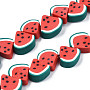 Red Fruit Polymer Clay Beads(X-CLAY-R069-01J-02)