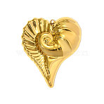 304 Stainless Steel Big Pendants, Heart Charms, Ion Plating(IP), Real 18K Gold Plated, 59x50mm(STAS-OY004-83G)