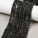 Natural Iolite Beads Strands, Faceted, Cube, 4.5~5x4.5~5x4~4.5mm, Hole: 0.8~1mm, about 94pcs/strand, 15.08~15.20''(38.3~38.6cm)(G-B171-A03-4x4mm)