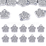 10Pcs Alloy Enamel Pendants, Paw Print Charms, Silver, 18x17x2mm, Hole: 1.8mm(FIND-TA0006-09A)