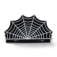 Hallowmeen Theme PVC Claw Hair Clips, with Iron Findings, Hair Accessories for Women Girls Thick Hair, Spider Web, 41x83x42mm(PHAR-C001-02B)