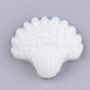 Resin Cabochons, Scallop, Creamy White, 23.5x25~26x8mm(CRES-T013-33D)