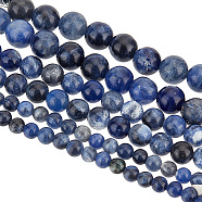 3 Strands 3 Styles Natural Sodalite Beads Strands, Round, 4~8mm, Hole: 1mm(G-OC0004-58)
