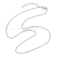 Brass Cable Chain Necklaces, Platinum, 17.91 inch(45.5cm)(NJEW-JN04511-06)
