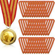 Polyester Ribbon Medal Strap, with Iron Ring, Red, 415x25x0.5mm, 36pcs/bag(AJEW-CA0003-78A)