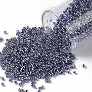 TOHO Round Seed Beads, Japanese Seed Beads, (PF567) PermaFinish Purple Metallic, 15/0, 1.5mm, Hole: 0.7mm, about 3000pcs/bottle, 10g/bottle(SEED-JPTR15-PF0567)