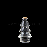 Christmas Clear Glass Wishing Bottles, Beads Containers, with Cork Stopper & Price Tags, Christmas Tree, 6.5x9.9cm, Inner Diameter: 1.6cm(XMAS-PW0001-199C)