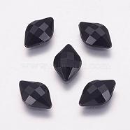 Taiwan Acrylic Rhinestone Cabochons, Flat Back and Faceted, Rhombus, Black, 23mm(ACRT-G021-23mm-01)