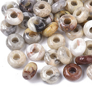 Natural Crazy Agate European Beads, Large Hole Beads, Rondelle, 10x4.5mm, Hole: 4mm(G-Q503-10)