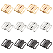 Elite 12Pcs 3 Colors Alloy Interlocking Clasps, Mixed Color, 20x20x4.5mm, Hole: 15x2.5mm. 4pcs/color(FIND-PH0021-43)