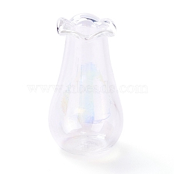 Miniature Glass Vase Ornaments, Micro Toys Dollhouse Accessories Pretending Prop Decorations, Colorful, 27.5~29x15.5~16mm, Hole: 6mm(AJEW-Z006-01F)