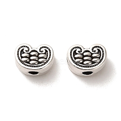 Tibetan Style Alloy Beads, Cadmium Free & Lead Free, Heart, Antique Silver, 7.5x10.5x6mm, Hole: 2.6mm, about 520pcs/1000g(FIND-C043-084AS)