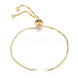 304 Stainless steel Chain Bracelet Making, Slider Bracelets Making, Golden, 8-5/8 inch(22cm), 1.2mm, Hole: 2mm(X-STAS-F118-G)