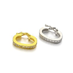 Rack Plating Brass Micro Pave Cubic Zirconia Twister Clasps, Lead Free & Cadmium Free, Mixed Color, 14x10x4mm(ZIRC-I012-15-RS)