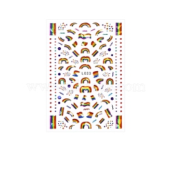 Laser Nail Art Stickers Decals, Self-Adhesive, for Nail Tips Decorations, Rainbow Pattern, 10.5x7cm(MRMJ-R126-L033)