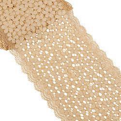 10 Yards Flower Lace Fabric Trim, Garment Accessories, Gold, 7-1/4 inch(184mm)(OCOR-WH0082-276)