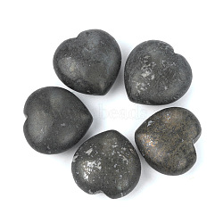 Natural Pyrite Healing Stones, Heart Stones, Pocket Palm Stones for Reiki Balancing, 30x30mm(PW-WGA91AE-19)