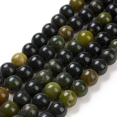 Jade de xinyi naturel / brins de perles de jade du sud de la Chine(G-L476-16A-8mm)-2