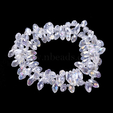 13mm Clear Drop Electroplate Glass Beads