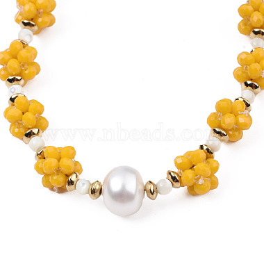 Bracelet coulissant tressé en perles naturelles et verre(BJEW-N018-01D)-3