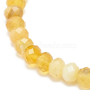 Bracelets extensibles en perles rondelles d'opale jaune naturel pour femmes(BJEW-JB08956-04)-5