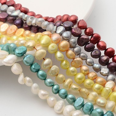 6mm Mixed Color Two Sides Polished Pearl Beads