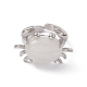 Natural Quartz Crystal Crab Open Cuff Ring(RJEW-I090-01P-15)-2