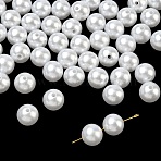 Imitated Pearl Acrylic Beads, Round, Snow, 12mm, Hole: 2mm, about 570pcs/500g(PACR-12D-1)