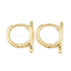 Brass Hoop Earring Findings, with Horizontal Loop, Rack Plating, Long-Lasting Plated, Cadmium Free & Lead Free, Real 18K Gold Plated, 17x14x2.5mm, Hole: 1mm, Pin: 0.7mm(KK-H292-38G-01)