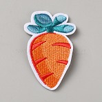 Carrot Computerized Embroidery Polyester Iron on/Sew on Patches, Costume Accessories, Appliques, Dark Orange, 61x38x1.5mm(PATC-WH0003-56)