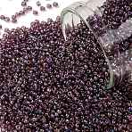 TOHO Round Seed Beads, Japanese Seed Beads, (166B) Transparent AB Medium Amethyst, 15/0, 1.5mm, Hole: 0.7mm, about 15000pcs/50g(SEED-XTR15-0166B)