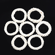 Handmade Reed Cane/Rattan Woven Linking Rings, For Making Straw Earrings and Necklaces, Bleach, Ring, Creamy White, 46~55x8~10mm, Inner Diameter: 31~37mm(X-WOVE-T006-003A)