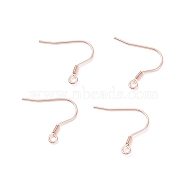 304 Stainless Steel Earring Hooks, Ear Wire, with Horizontal Loop, Rose Gold, 17~18x18~20x2mm, Hole: 2mm, Pin: 0.7mm(X-STAS-P221-04RG)