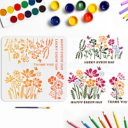 US 1Pc PET Hollow Out Drawing Painting Stencils, for DIY Scrapbook, Photo Album, with 1Pc Art Paint Brushes, Flower, 300x300mm(DIY-MA0001-92A)